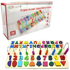 3-in-1 Montessori Logarithmic Wooden Board – Large Learning &amp; Art Station for Kids